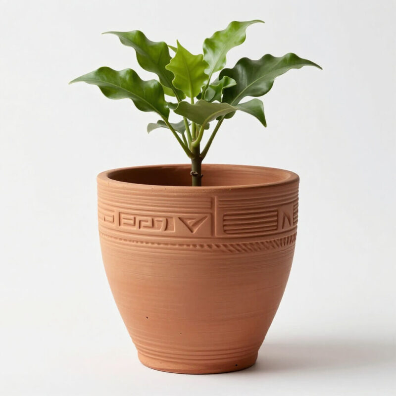 Decorative clay vase